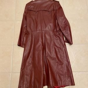 Red Leather Trench Coat